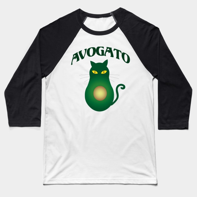 Funny Avocado Cat TShirt Baseball T-Shirt by karolynmarie